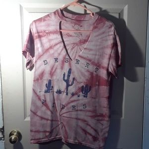 PINK TYE DYE SHIRT W/ FRON CUTE